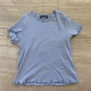 RARE Brandy Melville blue and white striped shirt